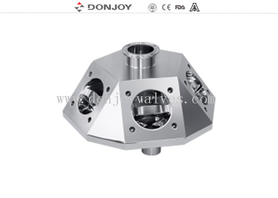 316L Multiport Pneumatic Diaphragm Valve with 6 port and  5 valve body