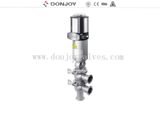 Aseptic sanitary reversing seat valve 3 way(21 type)  with pneumatic operation