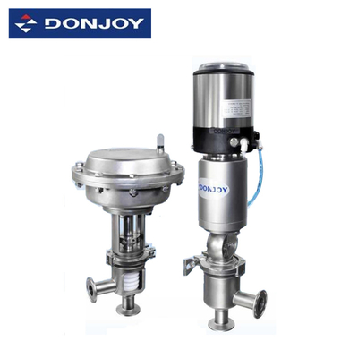 Stainless Steel Pneumatic Actuator Valve For Aseptic Regulating With Controller / Positioner