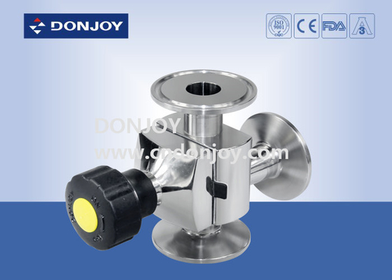 316L Mini Type  3 way Sanitary Diaphragm Valve L type  with tri clamp End