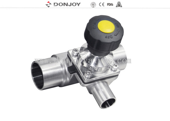 DONJOY  Sanitary Diaphragm Valve /Three T port valve with Welding Ends with plastic Handle