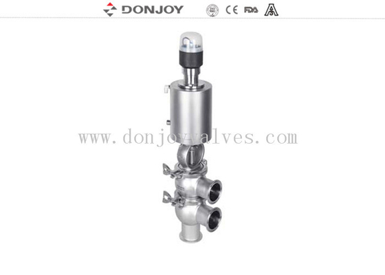 Aseptic sanitary reversing seat valve 3 way(21 type)  with pneumatic operation