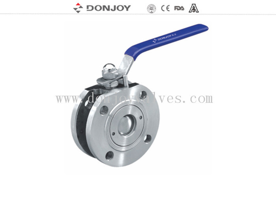 Higher Pressure Wafer type flange Sanitary Ball Valve manual SS304 / SS316L